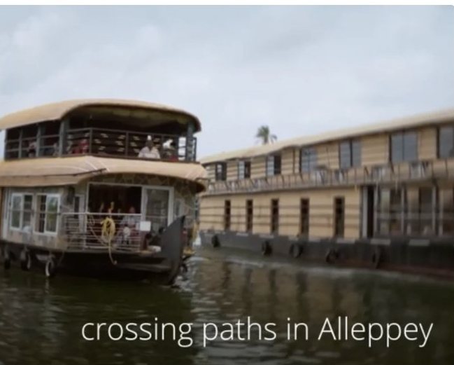 Travel film still of houseboats in Alleppey, Kerala