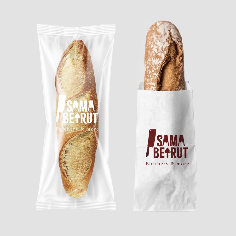 Baguettes in Sama Beirut branded bread bags